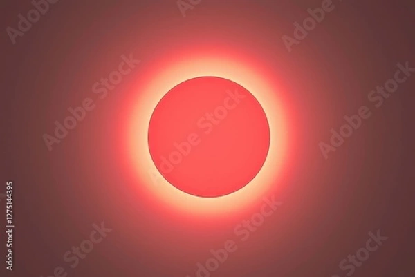 Fototapeta Breathtaking Solar Eclipse with Glowing Red Halo Effect
