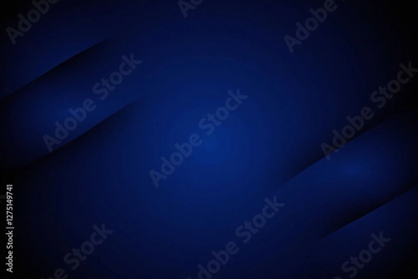 Obraz Abstract background with dark blue gradient and wave like lines