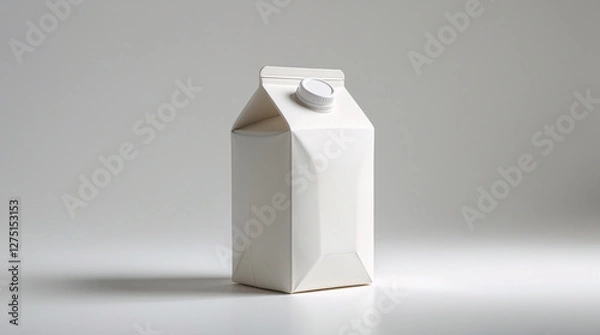 Fototapeta of milk product container with no branding placed on a white background for professional design presentation Stock Photo Presentation