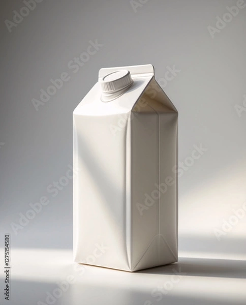 Fototapeta Blank carton displayed on a pure white background, ideal for clean and modern packaging concept photography Stock Photo Presentation