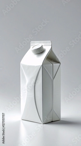 Fototapeta Clean white backdrop with empty milk product displayed for professional product photography and mockup shots Stock Photo Presentation