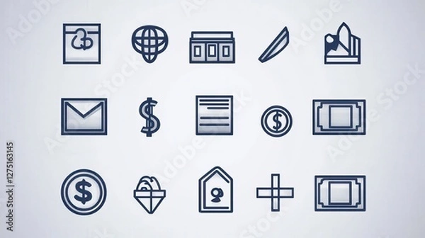 Fototapeta modern and transparent money icon design, showcasing the simplicity and clarity of financial symbols in a minimalist style
