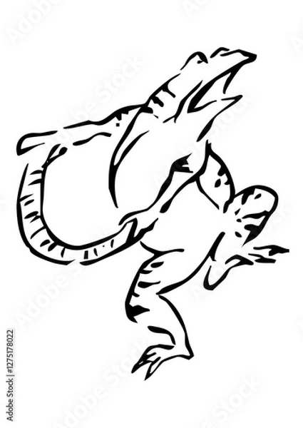 Fototapeta 鳥獣戯画のカエル