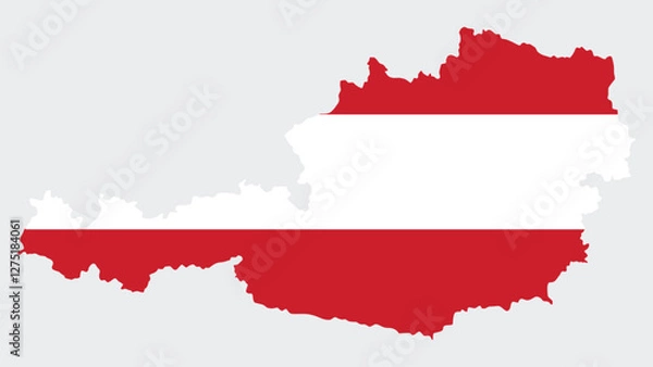 Fototapeta image of Austria Map with Geography of austria Region, Exploring Austria by Map