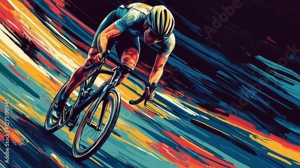 Fototapeta Cyclist Speed, Abstract Art