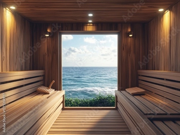 Obraz Wooden Sauna by Ocean