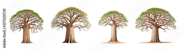 Fototapeta Stylized Baobab Tree with Intricate Branches