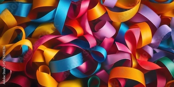 Obraz Colorful Ribbons Close Up