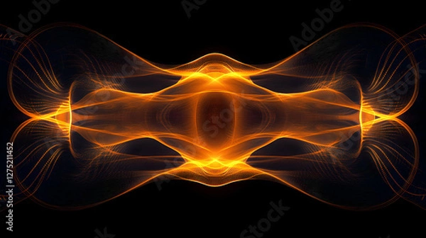 Fototapeta Abstract glowing fractal pattern with symmetrical designs and elegant line structures