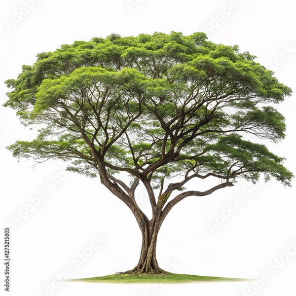 Fototapeta Rain Tree Isolated on White Background - Tropical Beauty