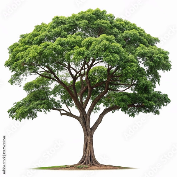 Fototapeta Rain Tree Isolated on White Background - Tropical Beauty