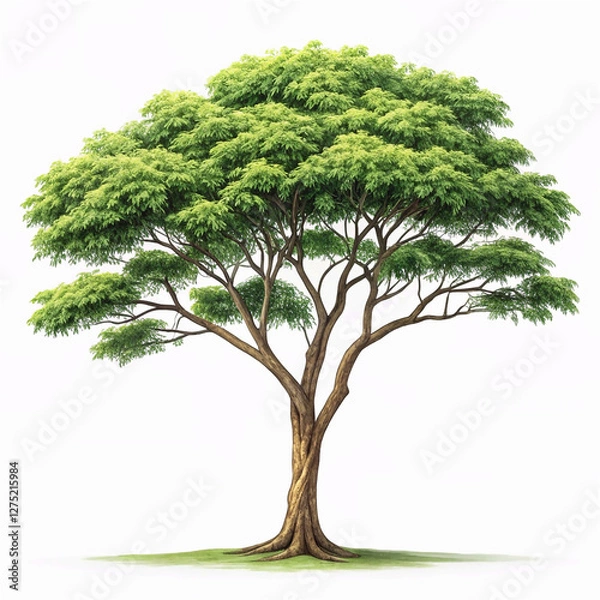 Fototapeta Rain Tree Isolated on White Background - Tropical Beauty