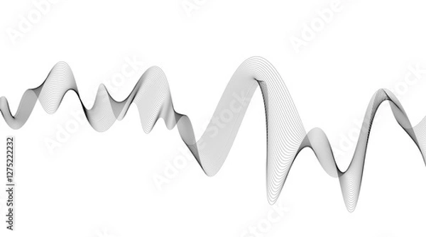 Fototapeta Abstract Black Wave on Background. Vector Illustration
