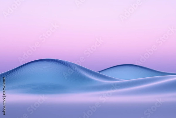 Obraz Soft blue waves create serene landscape under pastel sky, Sea and sand Theme.