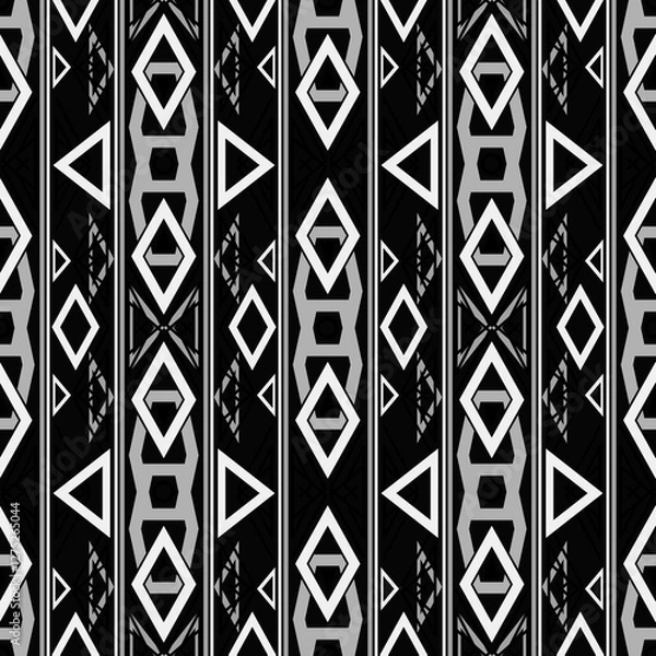 Obraz Seamless african vertical aztec pattern black white