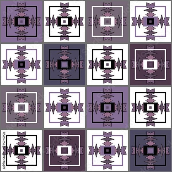 Obraz Seamless african vertical aztec pattern black purple white