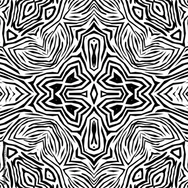 Obraz Seamless animal zebra skin pattern black white