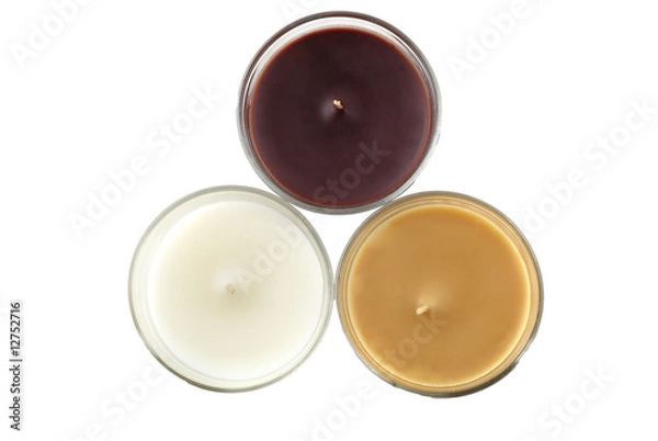 Fototapeta 3 color candlestick isolated close up.