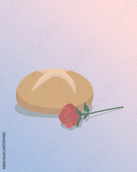 Obraz International Women's Day: Bread and Roses Illustration