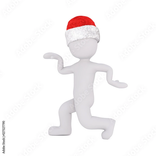 Fototapeta Funny 3D figure in strutting pose over white