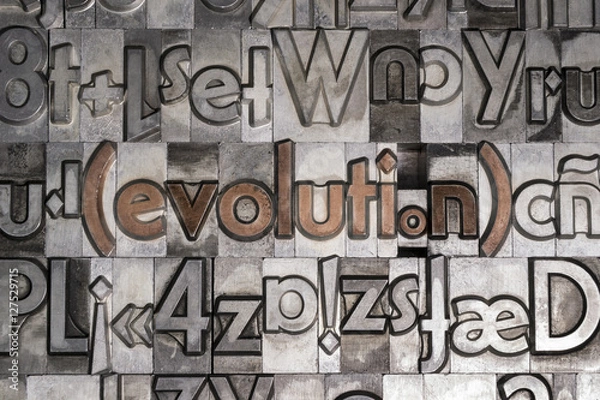 Fototapeta Evolution created with movable type printing