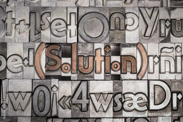 Obraz Solution created with movable type printing