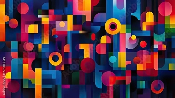 Obraz Abstract geometric shapes in vibrant colors