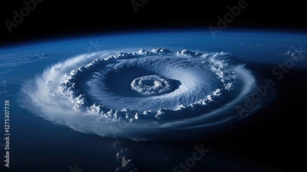 Obraz Earth's swirling storm, vast clouds, space view, powerful weather system