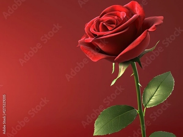 Fototapeta Beautiful red rose. AI.
