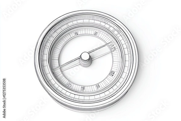 Fototapeta High-quality 3D circular gauge indicator, clear details, on a white background.