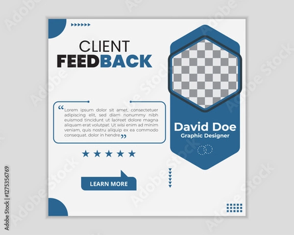 Obraz Customer feedback testimonial social media post web banner bundle design.