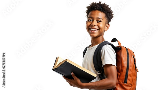 Obraz smiling student with books