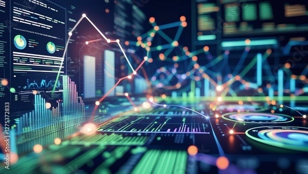Fototapeta Unlocking the Power of Data Science: Analyzing Big Data, Machine Learning, and Predictive Analytics for Smarter Insights