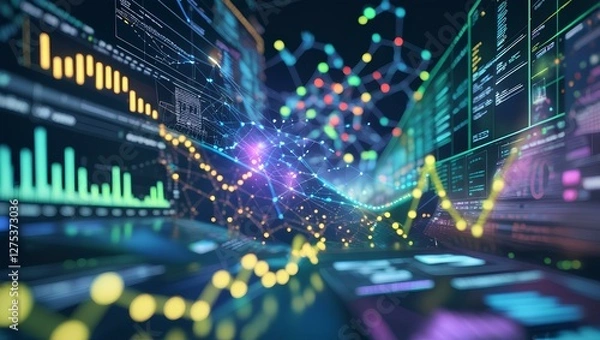 Fototapeta Unlocking the Power of Data Science: Analyzing Big Data, Machine Learning, and Predictive Analytics for Smarter Insights