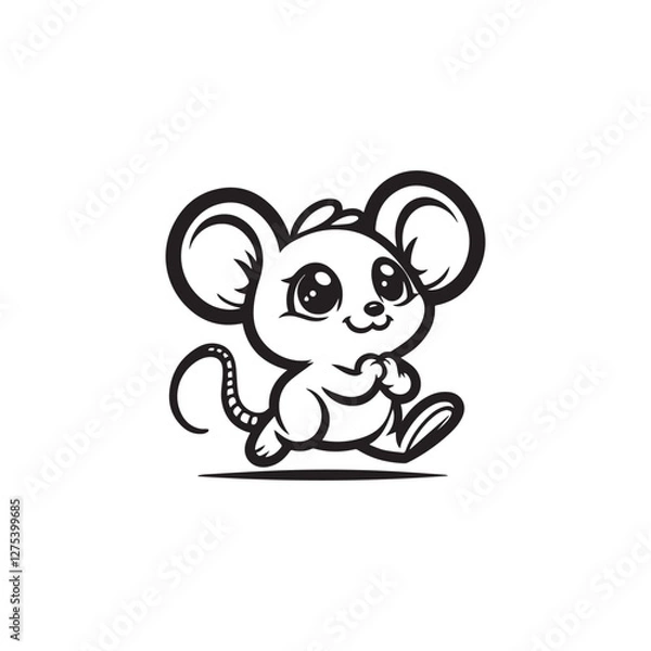 Fototapeta cartoon mouse with a smile