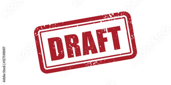 Obraz Draft Grunge Stamp Sign Illustration