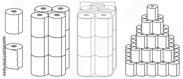 Obraz トイレットペーパーセットのイラスト