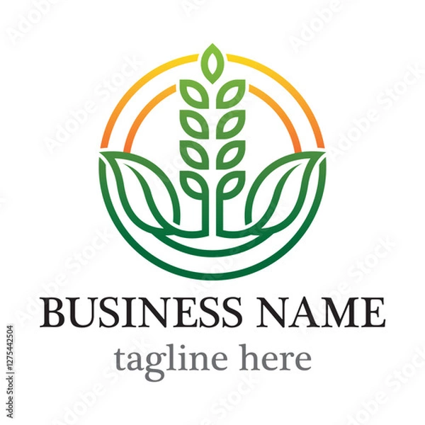 Fototapeta Wheat logo template vector icon design