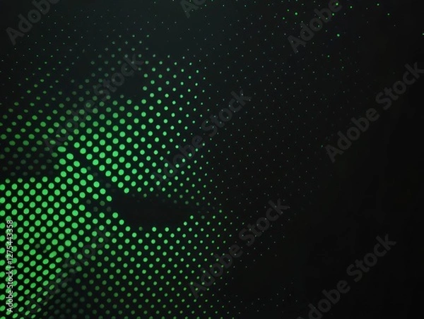 Obraz Abstract green dotted pattern with dark background