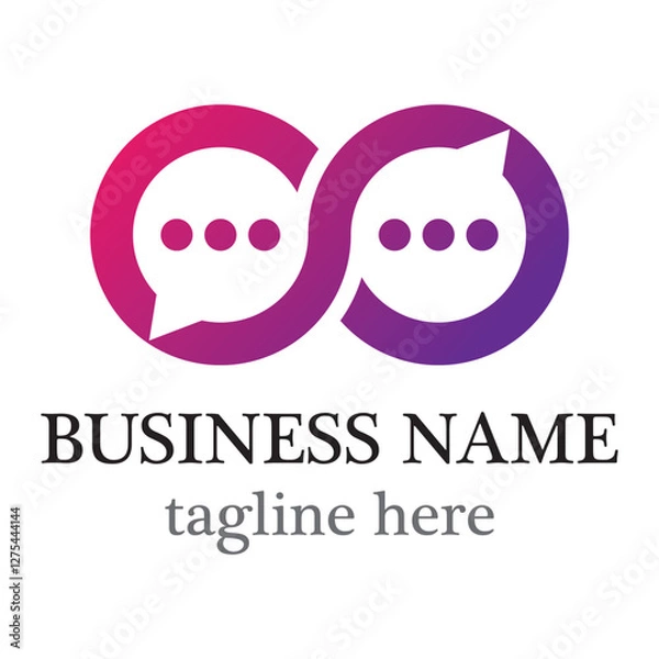 Fototapeta Infinity with chat logo design