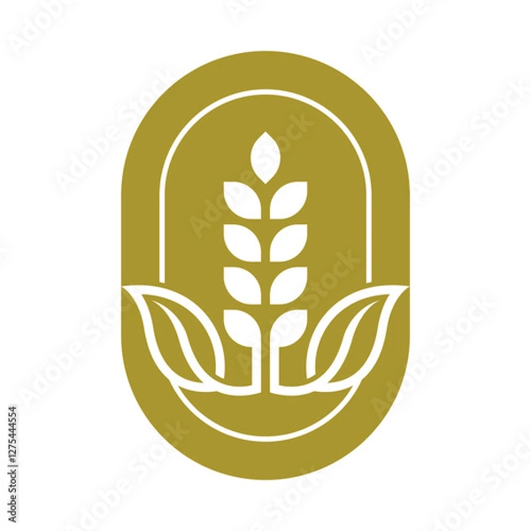 Fototapeta Wheat logo template vector icon design