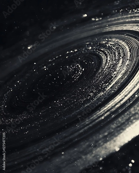 Fototapeta Close-up of Saturn with its intricate ring system casting delicate shadows, captured in sharp detail against the backdrop of deep space