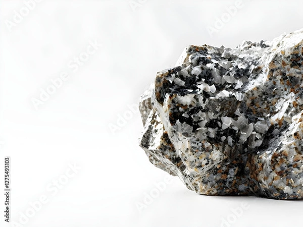 Fototapeta Granite rock isolated on white background.