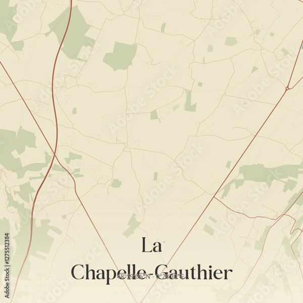Obraz Vintage map of La Chapelle-Gauthier, France.