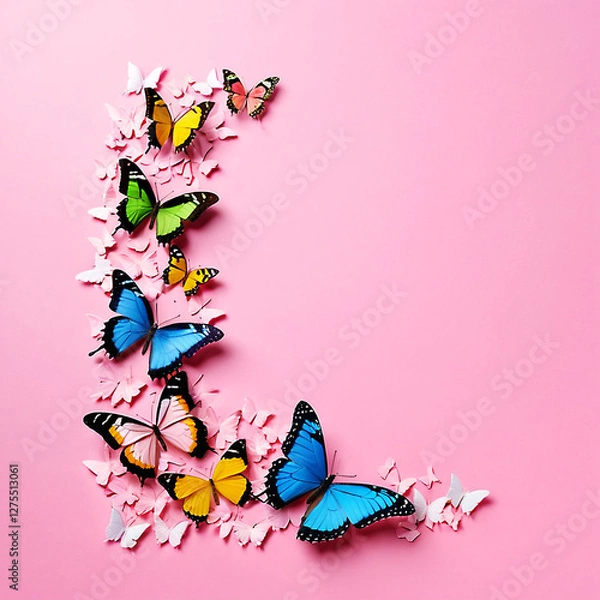 Obraz colorful butterfly border