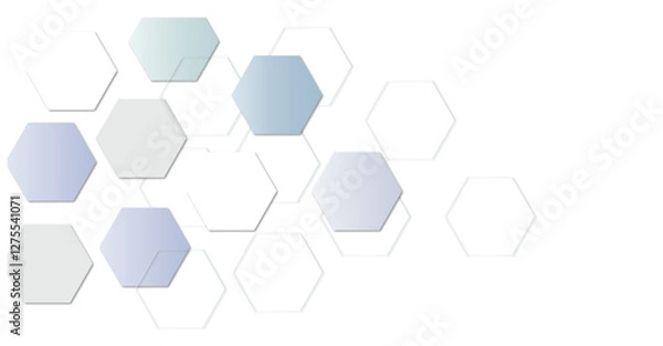 Fototapeta Vector technology luxury colorful hexagonal background vector illustration. Futuristic banner with technology blue hexagons and shiny lights. Design for banner, template, technology, science, medical