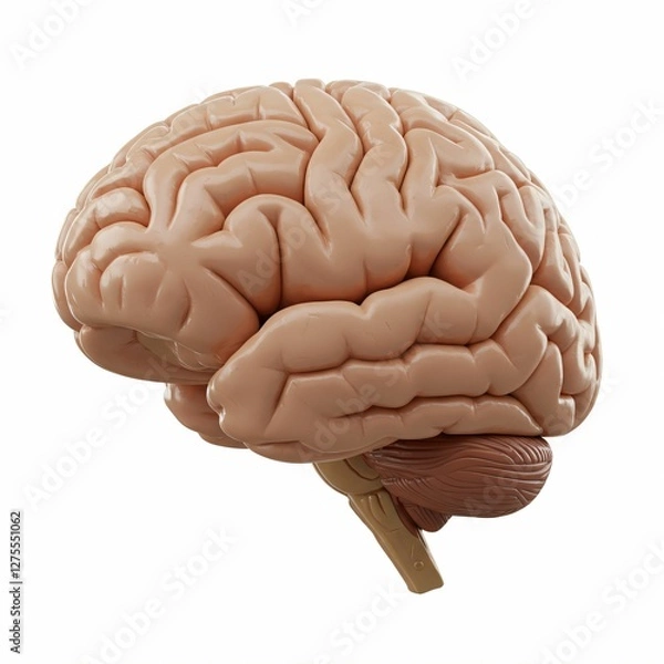 Fototapeta 3D Human Brain Model on White Background