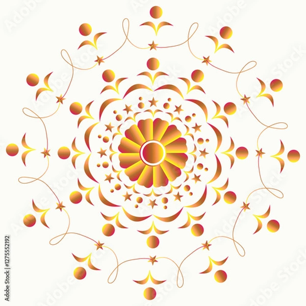 Fototapeta Abstract, colorful floral mandala design element