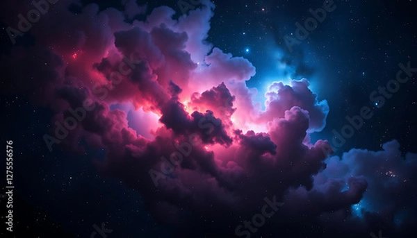 Obraz Vibrant nebula clouds forming a colorful interstellar backdrop.