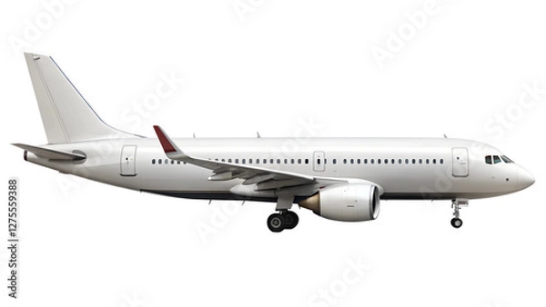 Fototapeta airplane isolated on transparent white background, clipping path